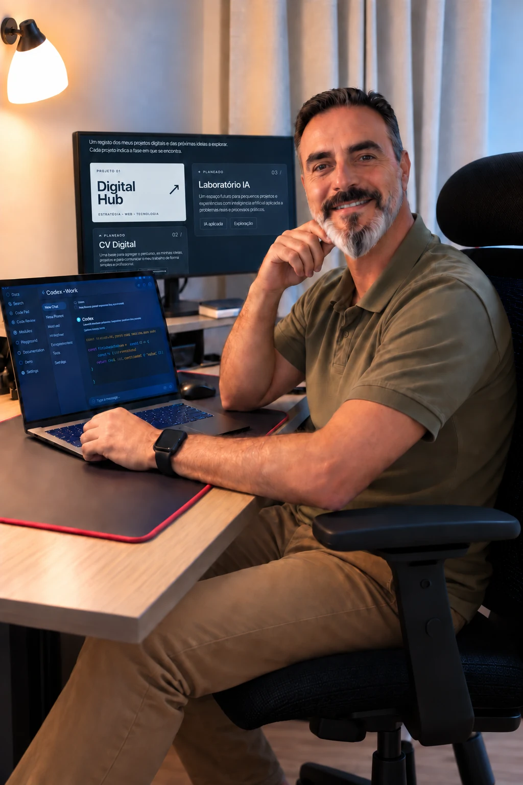 Carlos Marques no seu espaço de trabalho digital